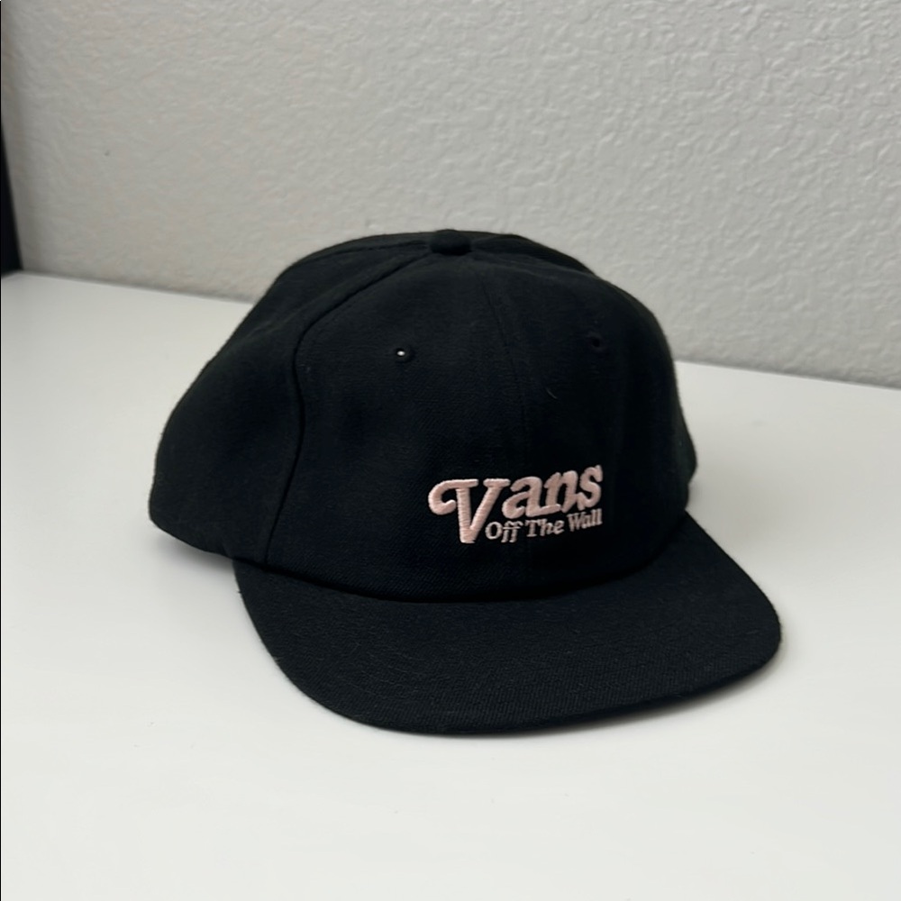 Vans Black Hat with Pink Embroidery